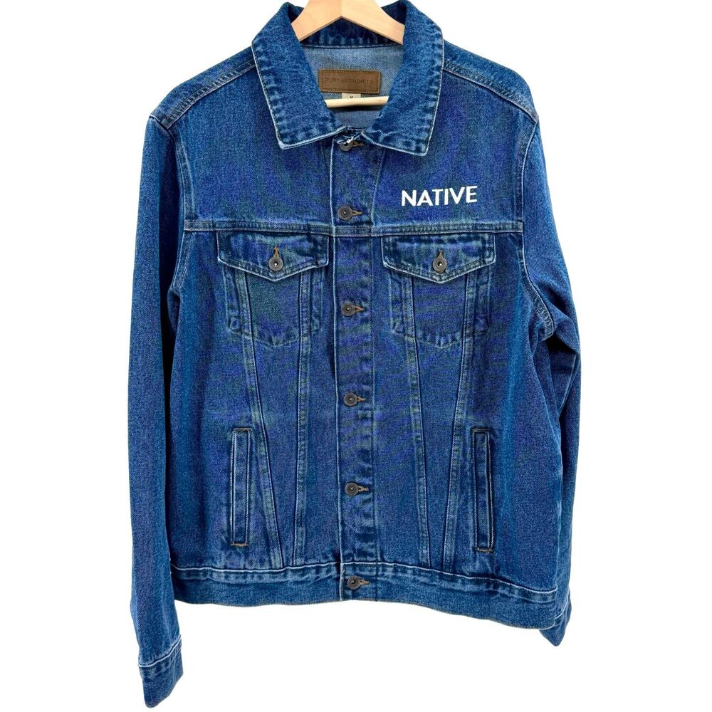 Port Authority Blue 100% Cotton Native Graphic Denim Trucker Jacket